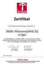 Label Swiss Made, Armbrust, Schweizerische Qualittsprodukte im In- und Ausland
